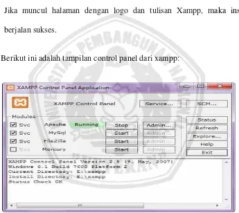 Gambar 2.1 Control Panel Xampp 