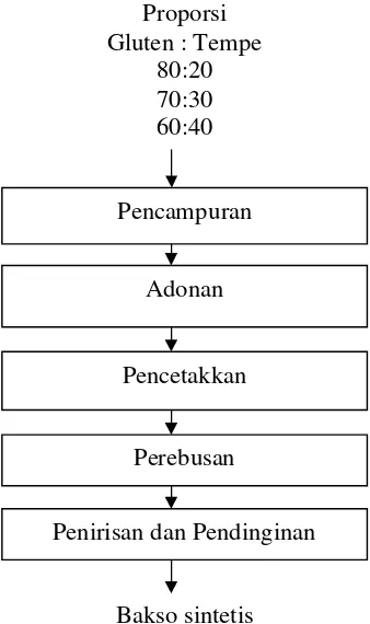 Gambar 3. Diagram alir pembuatan bakso sintetis (Kurniawati, 2011). 
