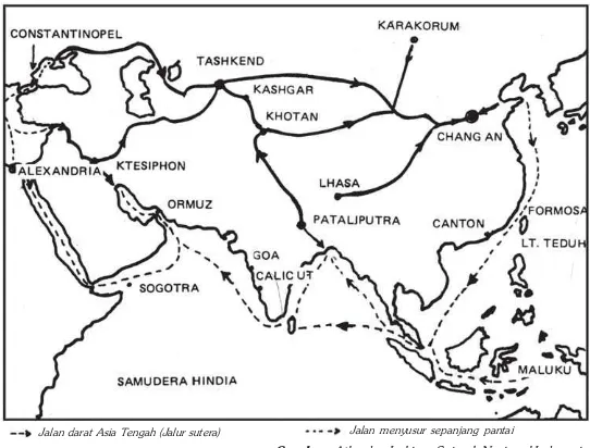 Gambar 1.1 Peta pelayaran dan perdagangan pada awal masehi