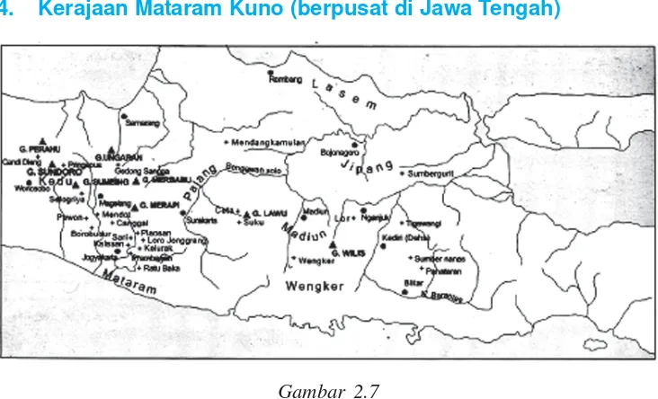 Gambar 2.7Wilayah kekuasaan Kerajaan Mataram Hindu pada tahun 732-929 M
