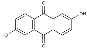 Gambar 1. Struktur senyawa2,6-dihidroksiantraquinon 