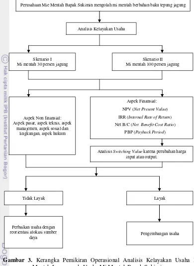 Gambar 3. Kerangka Pemikiran Operasional Analisis Kelayakan Usaha Mi 