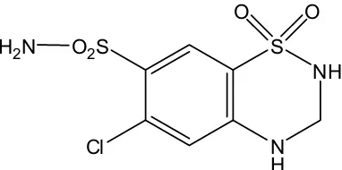 Gambar 1. Rumus bangun hidroklortiazida (Anonim, 1979). 