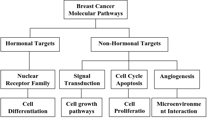 Gambar 1. Target-target molekular pada kanker payudara  