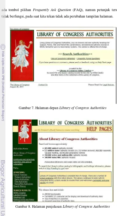 Gambar 7. Halaman depan Library of Congress Authorities 