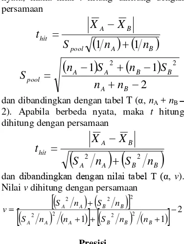 tabel F melalui persamaan 
