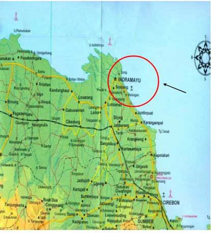 Gambar 1.1 Lokasi Kabupaten Indramayu 