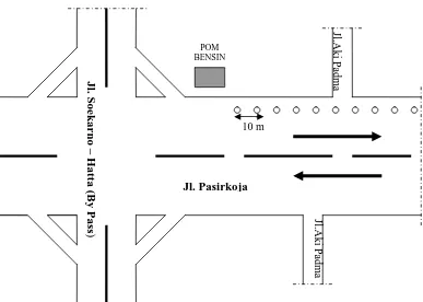 Gambar L.b Lokasi Pengukuran di Jl. Pasirkoja Setelah Pom Bensin (100 m)   