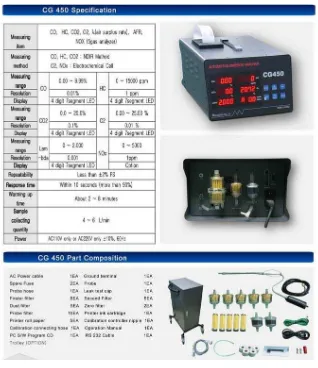 Gambar 1 Spesifikasi alat uji emisi Sedangkan kendaraan yang digunakan adalah Daihatsu Grand Max tahun 2003 dengan spesifikasi sebagai berikut: 