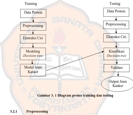 Gambar 3. 1 Diagram proses training dan testing 
