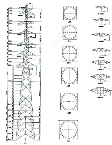Gambar 1. Skematik model tower yang ditinjau (Ferdian, 2012).