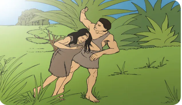 Gambar 4.1 Adam dan Hawa terbuang dari Taman Eden akibat memberontak terhadap Allah. Sumber : Dokumen Kemdikbud