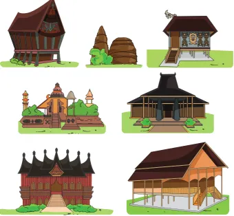 Gambar 9.2 Rumah adat di Indonesia 