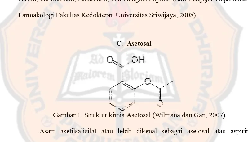 Gambar 11. Struktur kimia Asetosal (Wilmana dan Gan, 2007