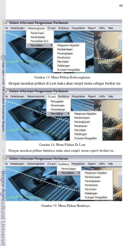 Gambar 13. Menu Pilihan Keberangkatan 