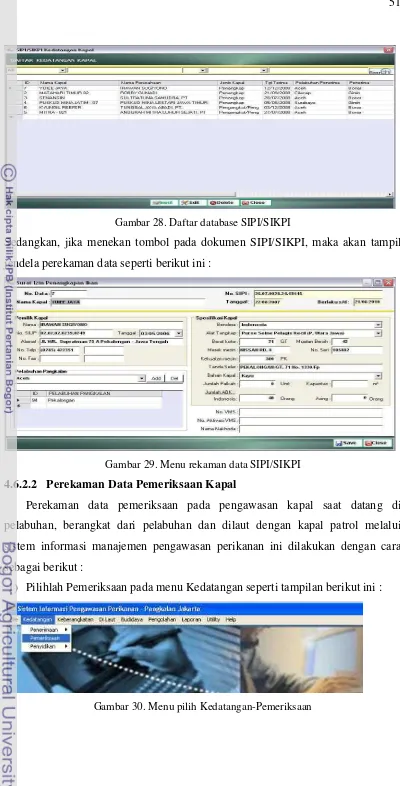 Gambar 30. Menu pilih Kedatangan-Pemeriksaan  