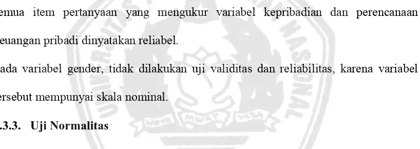 Tabel 4.6. di atas menunjukkan bahwa nilai cronbach’s alpha  pada variabel 