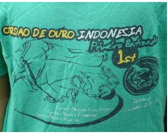 Gambar 1. Visual motif I: T-shirt event capoeira di kota Surabaya 