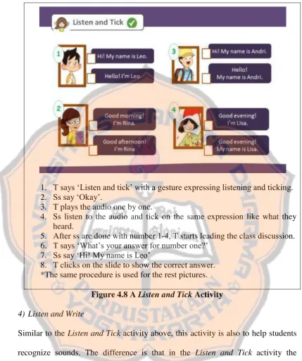 Figure 4.8 A Listen and Tick Activity 