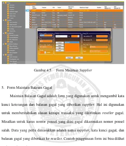 Gambar 4.6 Form Maintain Balasan Gagal 