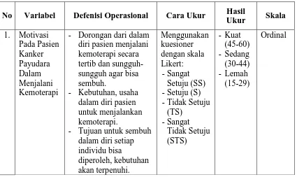 Tabel 3.1. Operasional Variabel Penelitian 