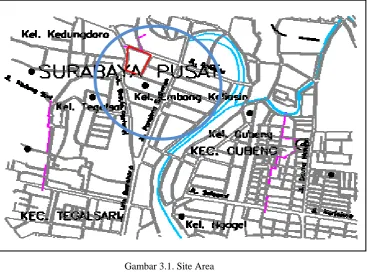 Gambar 3.2. Peta Site Area Sumber : Google Earth 