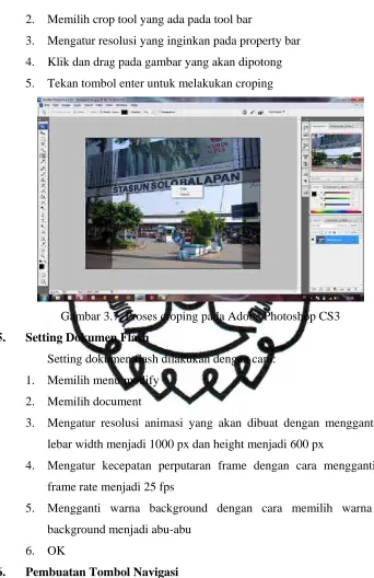 Gambar 3.7. Proses croping pada Adobe Photoshop CS3 