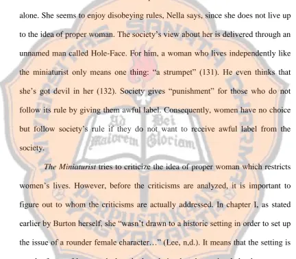 figure out to whom the criticisms are actually addressed. In chapter I, as stated 