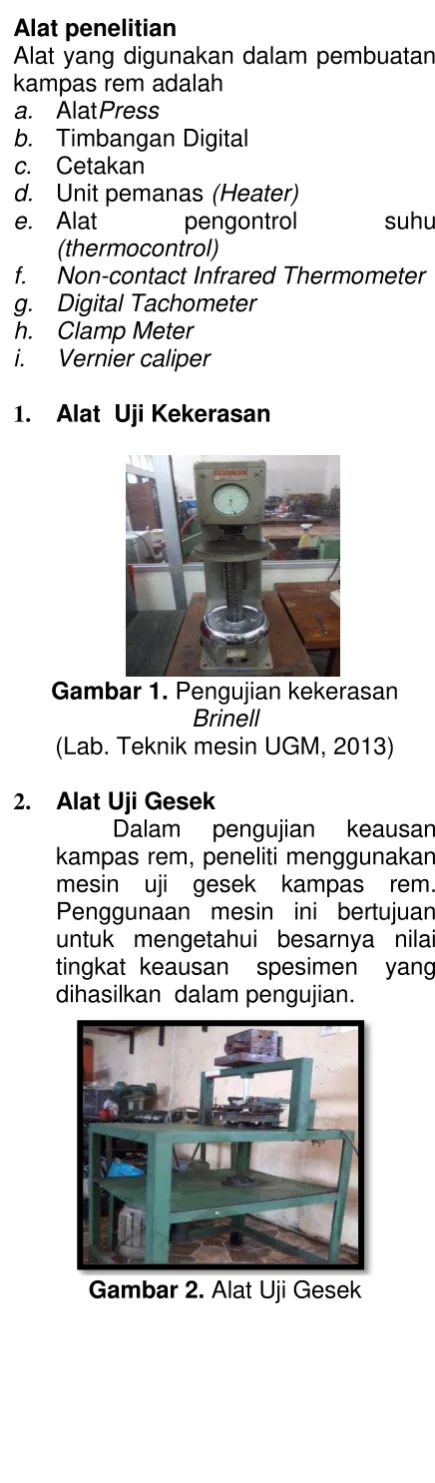 Gambar 1.  Pengujian kekerasan 