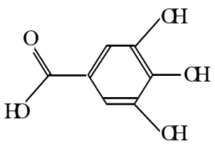 Gambar 2. Stuktur kimia asam galat (Yeh and Yen, 2003 ). 