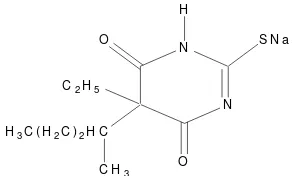 Gambar 2. Struktur kimia Natrium Tiopental (Asam–5–Etil-1Metil 