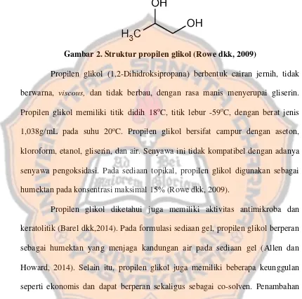 Gambar 2. Struktur propilen glikol (Rowe dkk, 2009) 