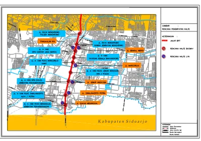 Tabel 2. Rencana penataan beberapa lyn dengan fasilitas  infrastruktur halte dan JPO. 