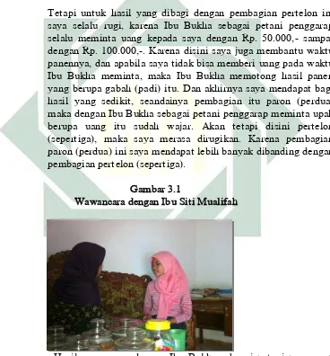   Gambar 3.1 Wawancara dengan Ibu Siti Mualifah 