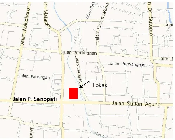 Gambar 3. Denah Kondisi Sekitar Kegiatan Pembangunan Hotel Asoka Yogyakarta 