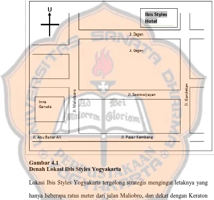 Gambar 4.1  Denah Lokasi Ibis Styles Yogyakarta  