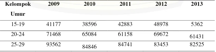 Tabel 1.3 Jumlah Angkatan Kerja Kabupaten Banyuwangi Menurut kelompok Umur 