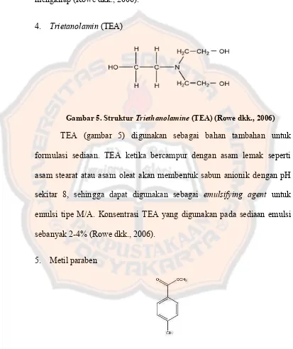 Gambar 5. Struktur Triethanolamine (TEA) (Rowe dkk., 2006) 