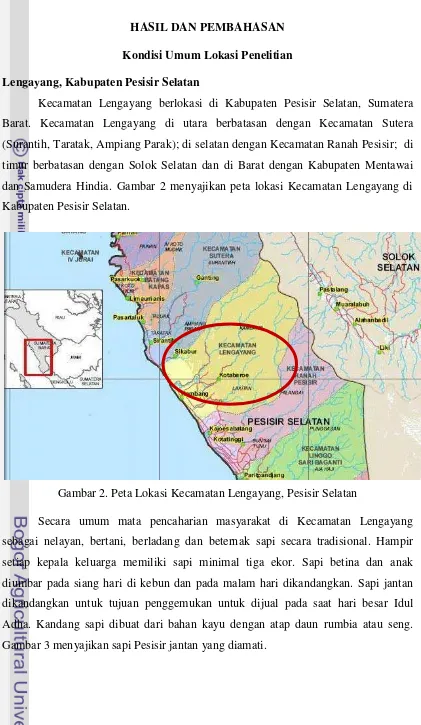 Gambar 2. Peta Lokasi Kecamatan Lengayang, Pesisir Selatan 