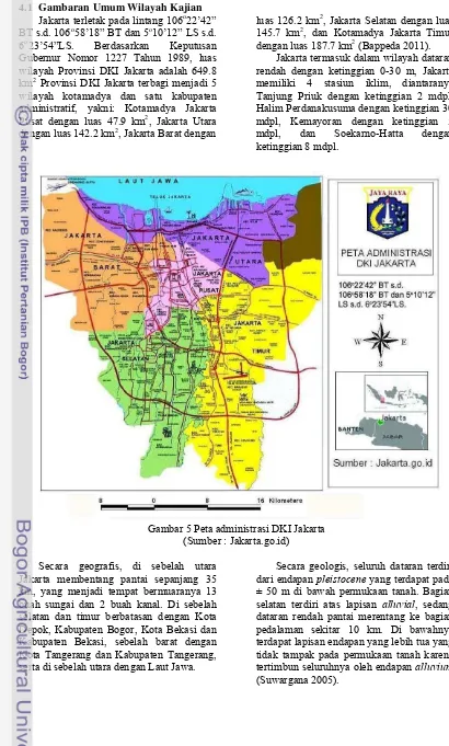 Gambar 5 Peta administrasi DKI Jakarta 