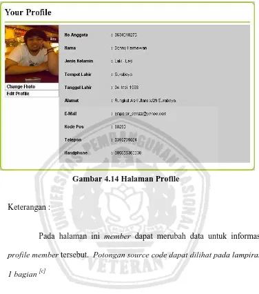 Gambar 4.14 Halaman Profile 