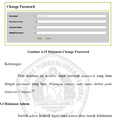 Gambar 4.15 Halaman Change Password 