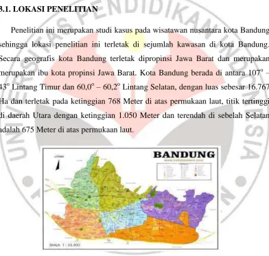 Gambar 3.1 Peta Pariwisata Kota Bandung 