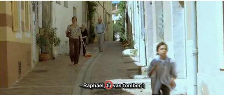 Gambar 7.  Julie menyuruh Raphaël untuk berhenti berlari ketika menuju ke mobil.  