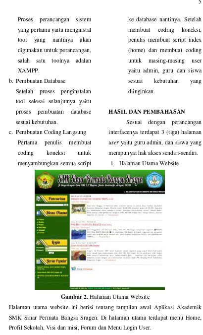 Gambar 2. Halaman Utama Website 