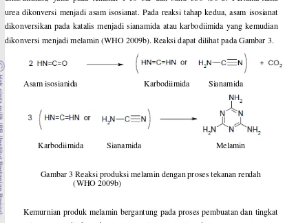 Gambar 4 Struktur melamin dan analognya (WHO 2009b) 