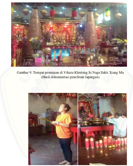 Gambar 9. Tempat pemujaan di Vihara Klenteng Si Naga Sakti Xiang Ma 