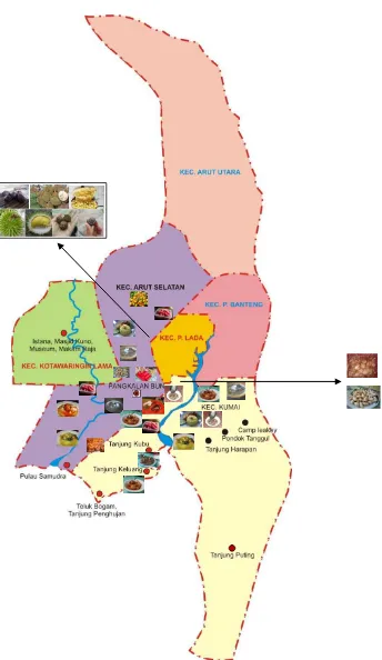Gambar 2. Peta Wisata Kuliner di Kabupaten Kotawaringin Barat 