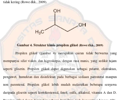 Gambar 4. Struktur kimia propilen glikol (Rowe dkk., 2009)  