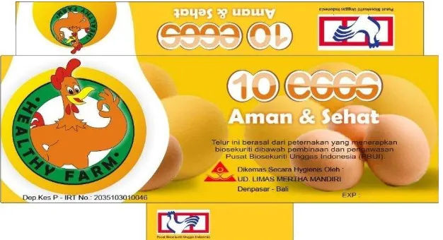 Gambar 2.  Kemasan telur yang dijual di Carrefour dari peternakan ayam biosecure dalam Clean market Chain   